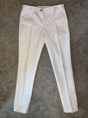 Michael Kors Pink Gingham Straight-Leg Pants